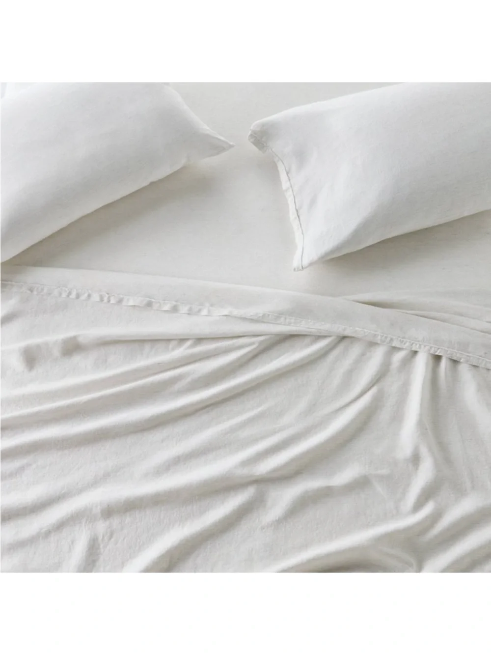NWT California King 100% Linen Sheet Set Dark Gray Micro Stripe - Casaluna